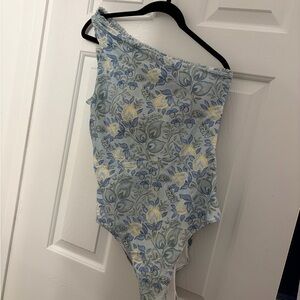 Summersalt One-Shoulder Floral Swimsuit - Blue and Yellow